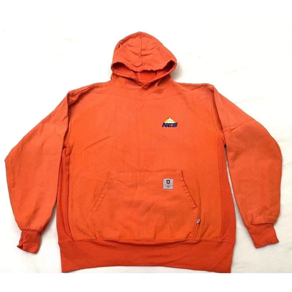 Vintage Tyndale FR Flame Resistant Hoodie Large Orange Workwear Made in USA
